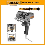 Turntable vise, size 60mm (2-3/8 inches) clamps up to 1000kg (1 ton) with anvil INGCO HBV082