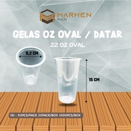 Clear Oval Plastic Cup 22z Clear Flat Plastic Cup 22z Clear Plastic Cup Cup/ Oz