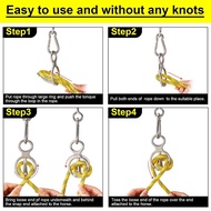 2 Sets Horse Tie Ring Sturdy and Safe Horse Tack Supplies for Indoor and Outdoor Reducing Horse Inju