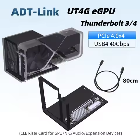 UT4G External Graphics Card Dock Station for Thunderbolt 3/4 USB4 To PCI-E 4.0 X16 eGPU Adapter NUC