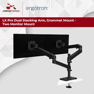Ergotron LX Pro Dual Stacking Arm, Grommet Mount - Two Monitor Mount