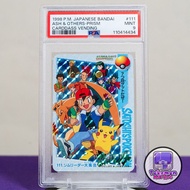 1998 小智 比卡超 噴火龍 PSA 9 動畫限定 舊版 萬代 碎閃 Ash & Others Prim Carddass Vending #111 卡通 道館 小霞 皮卡丘 Pikachu Cha