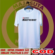 KAOS SUZUKI SKYWAVE SABLON DEPAN SAJA KATUN COMBED 24S TEBAL//BISA COD//KAOS DISTRO//KAOS MOTOR//