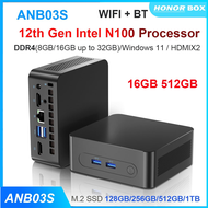 SZBOX GK N100 12th Gen Intel N95/N100 Mini PC Windows 11 8GB DDR4 3200MHz 128GB 2.5G LAN 4K Office G