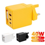 40W A+2C Single Stretch Wire Charger Suitable for Samsung PD QC3.0 Quick Charger For Laptop Tablet P