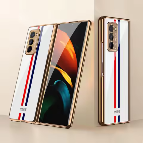 GKK Luxury Plating Glass Case For Samsung Galaxy Z Fold 2 Case Plating Shockproof Hard For Samsung G