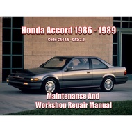 Honda Accord CA4 CA5 1986 - 1989 Factory Workshop Service Repair Manual