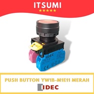 Push Button Tombol Idec YW1B-M1E11 YW1B M1E11 22mm Merah 1NO 1NC