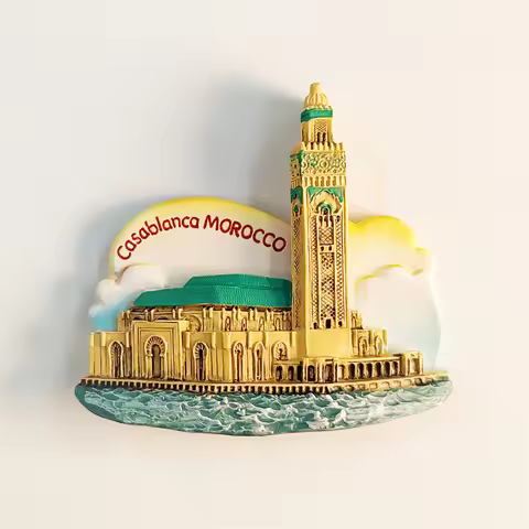 Africa，Morocco，Casablanca，3D Stereoscopic，Tourism Souvenirs，Resin painting，Decoration home，Refrigera