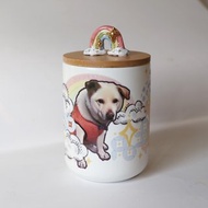 客製圓罐 M 碼 狗 貓 兔 鼠 寵物 瓶子 樽 家居裝飾 紀念 骨灰甕