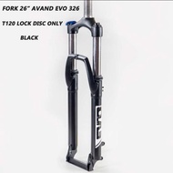 FORK EVO 26 COIL 28.6 T.120 LOCK DISC ONLY HITAM sparepart sepeda termurah
