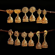 Ethnic Geometric Gold Color Bell Earring Women's Vintage Trendy Jhumka Wedding Earrings Indian Jewel