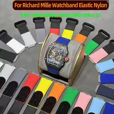 Customized FKM Rubber Watch Strap For Richard Mille Watchband Elastic Nylon RM011 RM030 RM005 RM035 