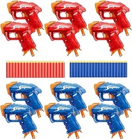 2 Pack Mini Blaster Guns Set for Nerf, Small Toy Guns for Boys with 20 Pack Refill Foam Darts, 2 Wristbands, Party Supplies, and Outdoor Games for Kids Age 4 5 6 7 8 and Adults