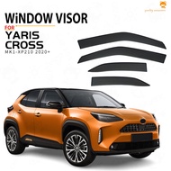 4PC Window Visor For Toyota Yaris Cross 2020-2023 Car Smoke Window Sun Rain Exterior Visor Deflector Guard Car Sunny Visor Gutters PC Car Accessories