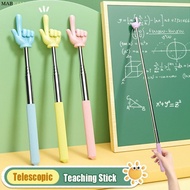 MABREM Finger Reading Sticks, Stainless Steel Finger Design Teaching Pointer, Durable Telescopic Rod