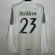 Reprinted 2005 06 Real Madrid Long Short sleeved Retro Jersey Raul Zidane Beckham Daluo Football Sui