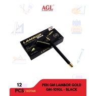 GADJAH MADA - (12pcs) GM LAMBOR GOLD GM PEN - 101GL - BLACK - Wholesale