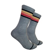 Rainbow Striped Socks with Grey Base (G51)