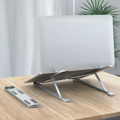 Desktop Laptop Stand Aluminum Alloy Foldable Laptop Stand 8 Level Adjustable Portable Laptop Holder 