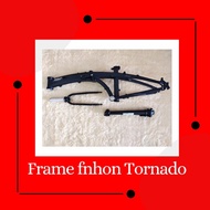 HITAM Frameset Fnhon Tornado Black doff 20inch Discbrake+Handlepost