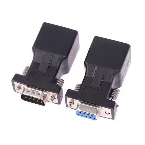 1pcs DB9 RS232 Male/Female To RJ45 Female Adapter COM Port to LAN Ethernet Port Converter