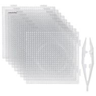 Fuse Beads Pegboards, Large Plastic Bead Pegboard, Square Peg Fuse Melty Beads Boards Kit for DIY Cr