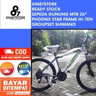 SEPEDA GUNUNG MTB 26 PHOENIX STAR 26 INCH FRAME BESI HI-TEN STEEL GROUPSET SHIMANO 21speed BARU NEW