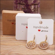 50 Pcs 5x5 Cm Handmade With Red Heart Style Earring Multi-Color Card Paper Stud tag