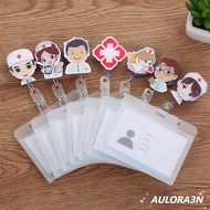 AULORA3N ID Badge Holder Metal Clip Cartoon Name Tags Office Supplies Badge Holders