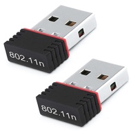 2-Pack Mini USB Wi-Fi Adapter 150Mbps 802.11n 2.4GHz Wireless Network Card - Plug & Play No Driver N