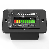 12V 24V 36V 48V 60V 72V LED Battery Monitor Gauge Lithium Ion Battery Tester Black