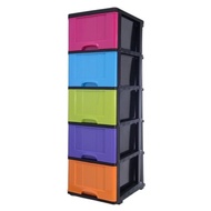 CENTURY 5 Tier Colourful Plastic Drawer B9650MC / Clothes Cabinet / Storage Cabinet / Plastic Drawer
