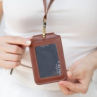 【卡片代寫】真皮可拆式掛脖繩證件套-075029 三色 證件夾