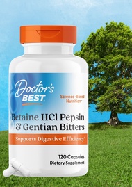 120 Capsules Doctors Best Betaine HCL Pepsin & Gentian Bitters Digestive Enzymes for Protein Breakdo