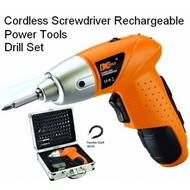 Rechargeable Cordless Electric Screw Driver Drill Set Power Tool Screwdriver