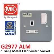 MK G2977ALM 1 Gang Metal Clad Switch Socket Outlet