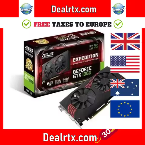 2024 Used ASUS GeForce GTX 1060 3GB 5GB 6GB Gaming Graphic Card GDDR5 6pin PCI-E 3.0 x 16 Video Card