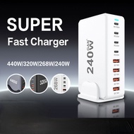 268W/320W/440W Desktop Charger Super Fast Charger 8/7Port Type-C+USB-A PD Socket Charger For Noteboo
