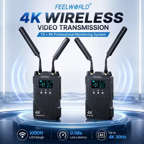 FEELWORLD WT1H 4K Dual HDMI Wireless Video Transmission Low Latency Full Duplex Intercom Live Stream