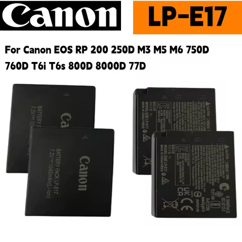 Original LP-E17 LPE17 1040aMh Battery for Canon EOS RP 200 250D M3 M5 M6 750D 760D T6i T6s 800D 8000