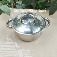 Pan / Pot Stainless Steel 2 Handle 18cm Thick - Pot Uses Induction Hob, Gas Stove