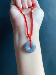 天然緬甸玉翡翠 烏雞水墨 平安扣 項鍊 禮物 小孩 大人 皆可調節