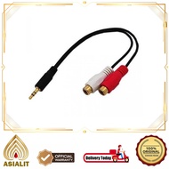 3.5mm Male To 2 RCA Female Audio Cable 25CM Aux Cable 25cm