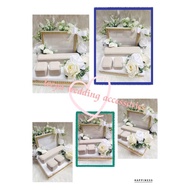 gubahan frame mas kahwin c/w bekas rantai tangan dan 2 pc bekas cincin(creamwhite)-beige box