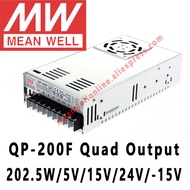 Mean Well QP-200F meanwell 5V/15V/24V/-15V DC 202.5W Quad Output with PFC Function Power Supply onli