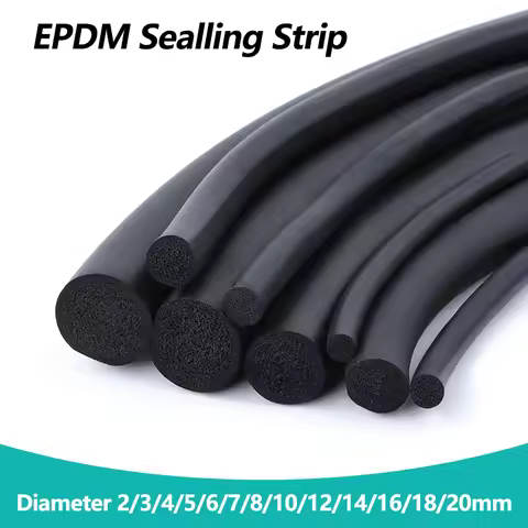1/2/5m EPDM Sealling Strip O Type 2/3/4/5/6/7/8/10/12/14/16/18/20mm Sound Proofing Dustproof Round R