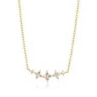 Chain Four-Leaf Clover Diamond Flower Clavicle Smile yhn0101 Silver Necklace Inlaid High-End s925 Wo