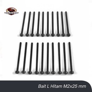 Black L Bolt M2x25 mm Tamiya Screw L Black Bolt L Black M2 25 mm