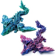 2 PCS Naga Bercetak 3D dengan Sayap, Naga 3D Naga Bersayap Artikulasi 9" untuk Mainan Meja Eksekutif